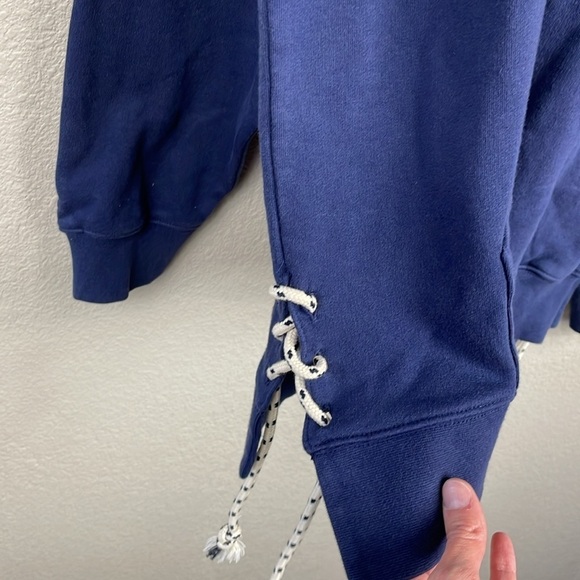NWT Krost x Nautica Fair Winds Vented Hoodie Sweatshirt Blue Side Tie Sz L - Picture 3 of 16